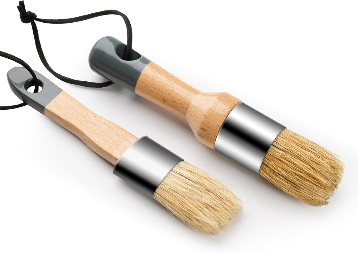 Chalk Paint Brush, Wax Paint Brush Set of 5, Natural Bristle